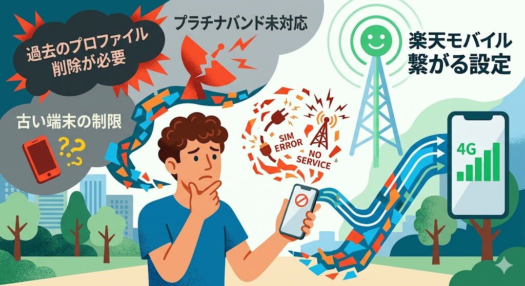 楽天モバイルでネットに繋がらない原因は？構成プロファイルの削除手順と安心な端末の選び方